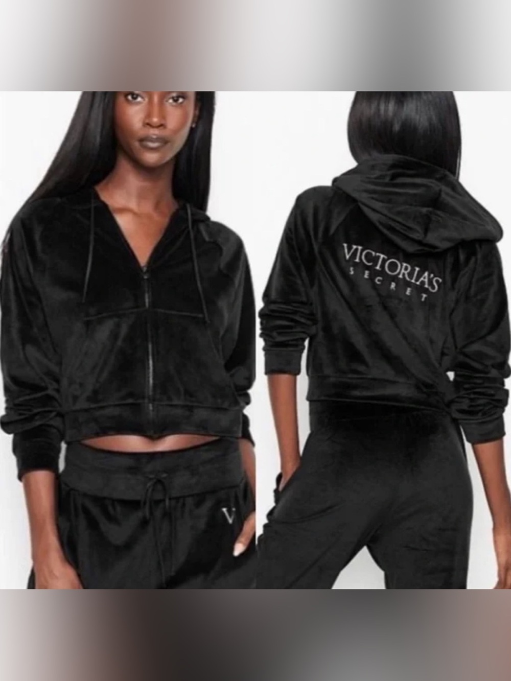 Victoria’s Secret Velour Front Zip Hoodie NWOT